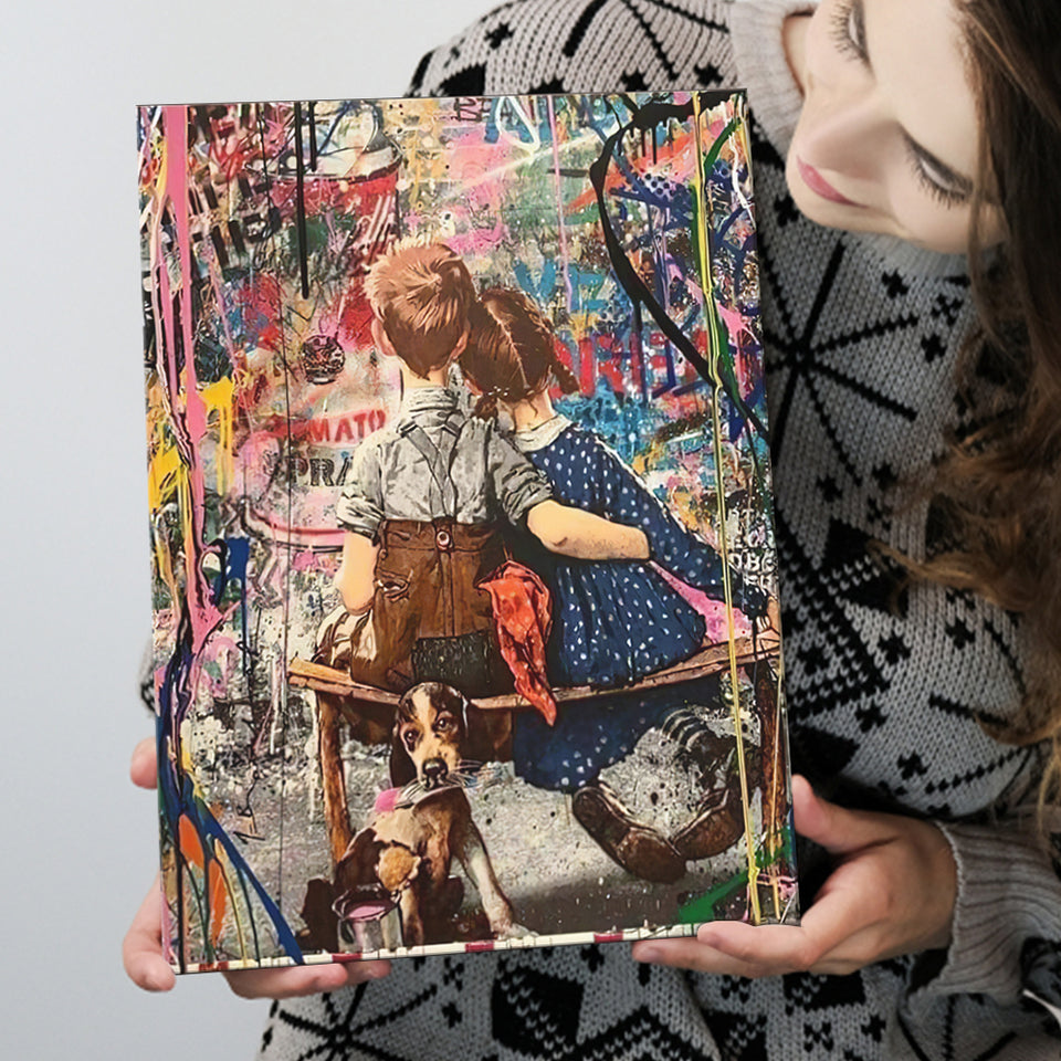 Boy and Girl Love Graffiti Canvas Prints Wall Art - Painting Canvas, Home Wall Decor, For Sale, Painting Prints