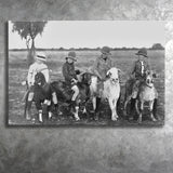 Boys Riding Goats Black And White Print, Canvas Prints Wall Art Home Decor