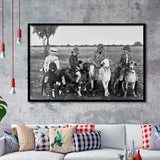 Boys Riding Goats Black And White Print, Framed Art Prints, Wall Art,Home Decor,Framed Picture