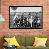 Boys Riding Goats Black And White Print, Framed Art Prints, Wall Art,Home Decor,Framed Picture