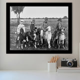 Boys Riding Goats Black And White Print, Framed Art Prints, Wall Art,Home Decor,Framed Picture
