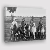 Boys Riding Goats Black And White Print, Canvas Prints Wall Art Home Decor