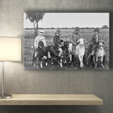 Boys Riding Goats Black And White Print, Canvas Prints Wall Art Home Decor