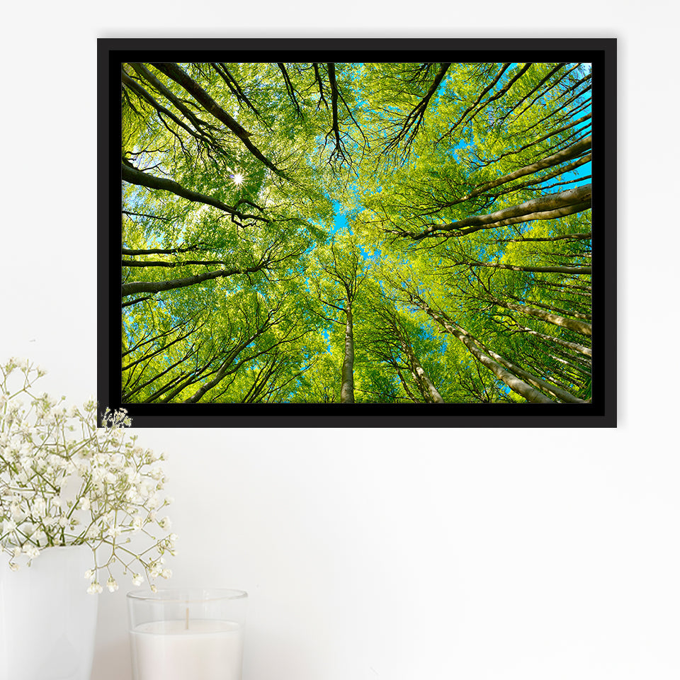Branch Tree Trees Canvas Framed Canvas Prints Wall Art Home Decor - Painting Canvas, Black Frame, Framed Picture