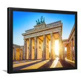 Brandenburg Gate Sunrise Berlin Sunrise Bright Germany Framed Art Prints Wall Art Decor, Framed Picture, Home Decor
