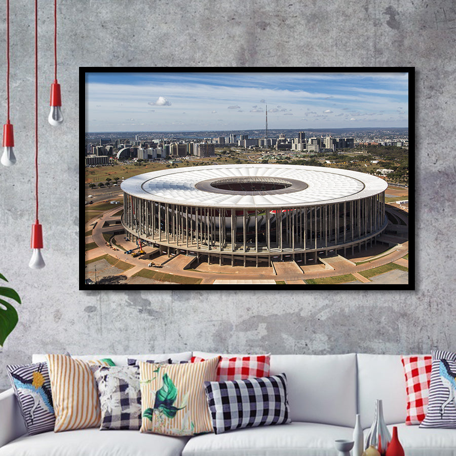 Brasilia Stadium, Stadium Canvas, Sport Art, Gift for him, Framed Art Prints Wall Art Decor, Framed Picture