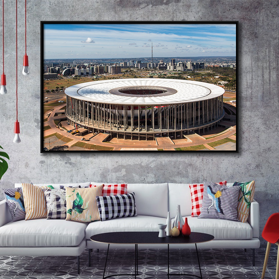 Brasilia Stadium, Stadium Canvas, Sport Art, Gift for him, Framed Canvas Prints Wall Art Decor, Framed Picture