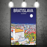 Bratislava Slovakia Art Night Art Print ,City Art Print, Large Canvas, Canvas Print Wall Art Home Decor