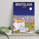 Bratislava Slovakia Art Night Art Print ,City Art Print, Large Canvas, Canvas Print Wall Art Home Decor
