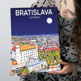 Bratislava Slovakia Art Night Art Print ,City Art Print, Large Canvas, Canvas Print Wall Art Home Decor