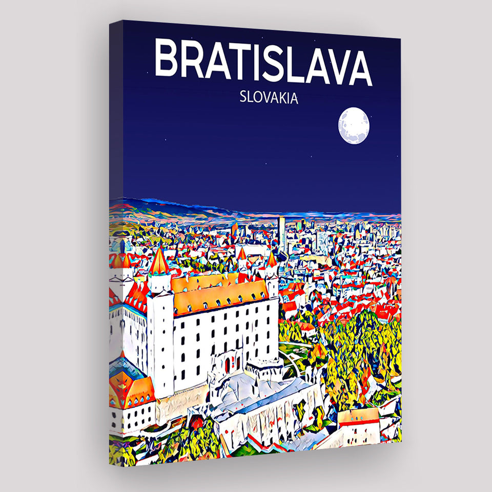 Bratislava Slovakia Art Night Art Print ,City Art Print, Large Canvas, Canvas Print Wall Art Home Decor