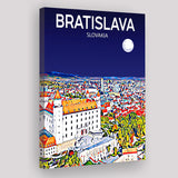 Bratislava Slovakia Art Night Art Print ,City Art Print, Large Canvas, Canvas Print Wall Art Home Decor