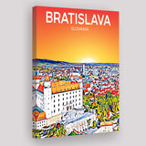 Bratislava Slovakia Art Sunset Art Print ,City Art Print, Large Canvas, Canvas Print Wall Art Home Decor