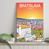 Bratislava Slovakia Art Sunset Art Print ,City Art Print, Large Canvas, Canvas Print Wall Art Home Decor
