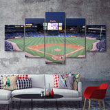 Braves Turner Field From A Rockymountainway Point Of View  5 Pieces Canvas Prints Wall Art - Painting Canvas, Multi Panel, Home Wall Decor