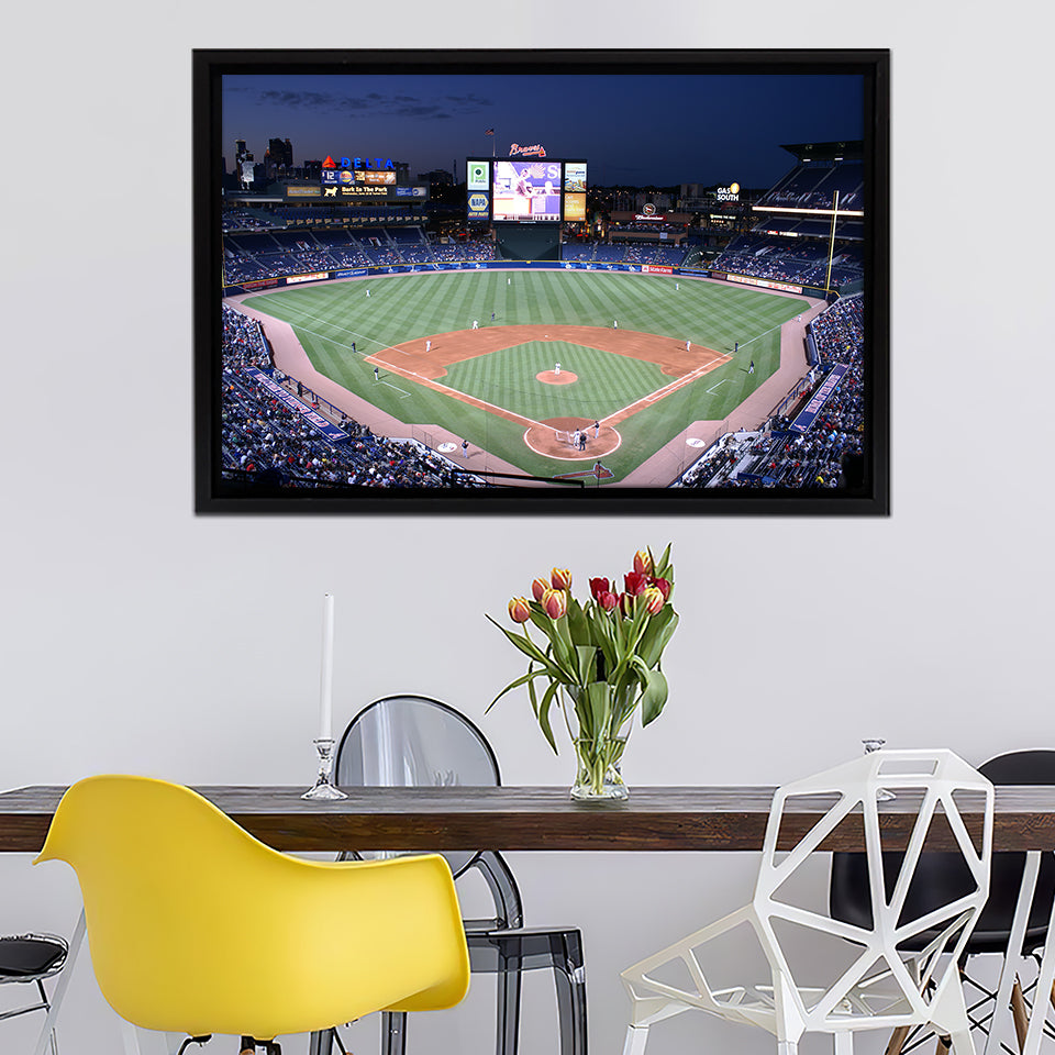 Braves Turner Field From A Rockymountainway Point Of View Framed Canvas Prints Wall Art - Painting Prints,Wall Decor, Painting Canvas