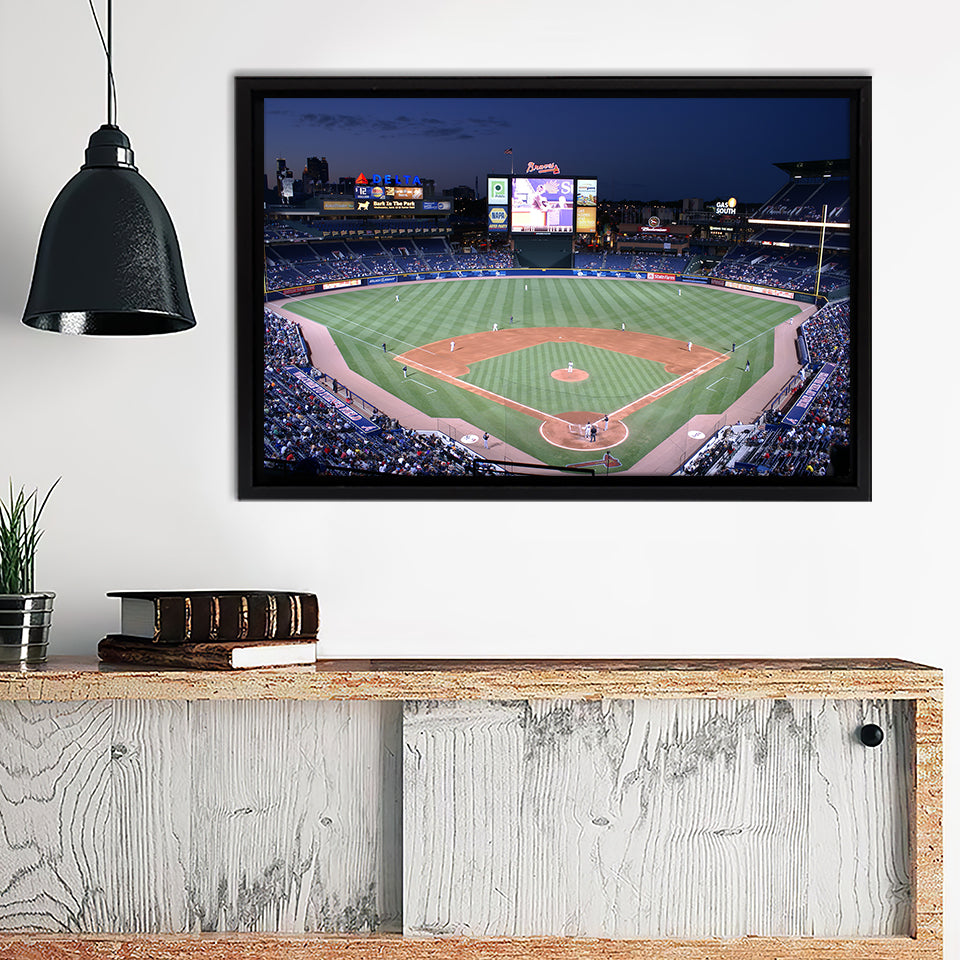 Braves Turner Field From A Rockymountainway Point Of View Framed Canvas Prints Wall Art - Painting Prints,Wall Decor, Painting Canvas