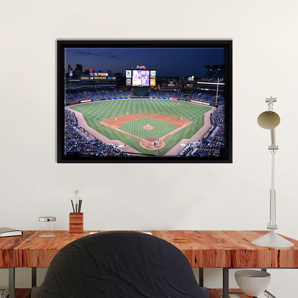 Braves Turner Field From A Rockymountainway Point Of View Framed Canvas Prints Wall Art - Painting Prints,Wall Decor, Painting Canvas
