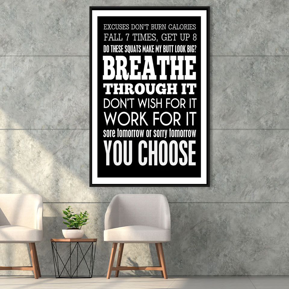 Breathe Through It Framed Canvas Prints Wall Art - Painting Canvas, Wall Decor, Floating Frame