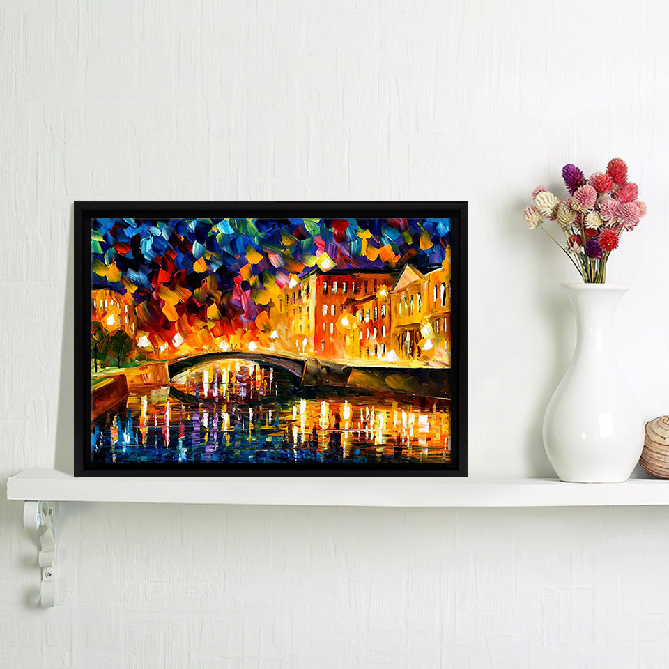 Bridge In The Night Framed Canvas Wall Art - Canvas Prints, Prints Painting, Prints for Sale, Framed Art