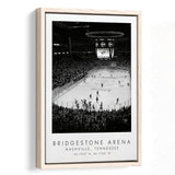 Bridgestone Arena Nashville Predators Ice Black And White Art Framed Canvas Prints Wall Art Home Decor, Floating Frame