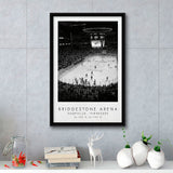 Bridgestone Arena Nashville Predators Ice Black And White Art Framed Canvas Prints Wall Art Home Decor, Floating Frame