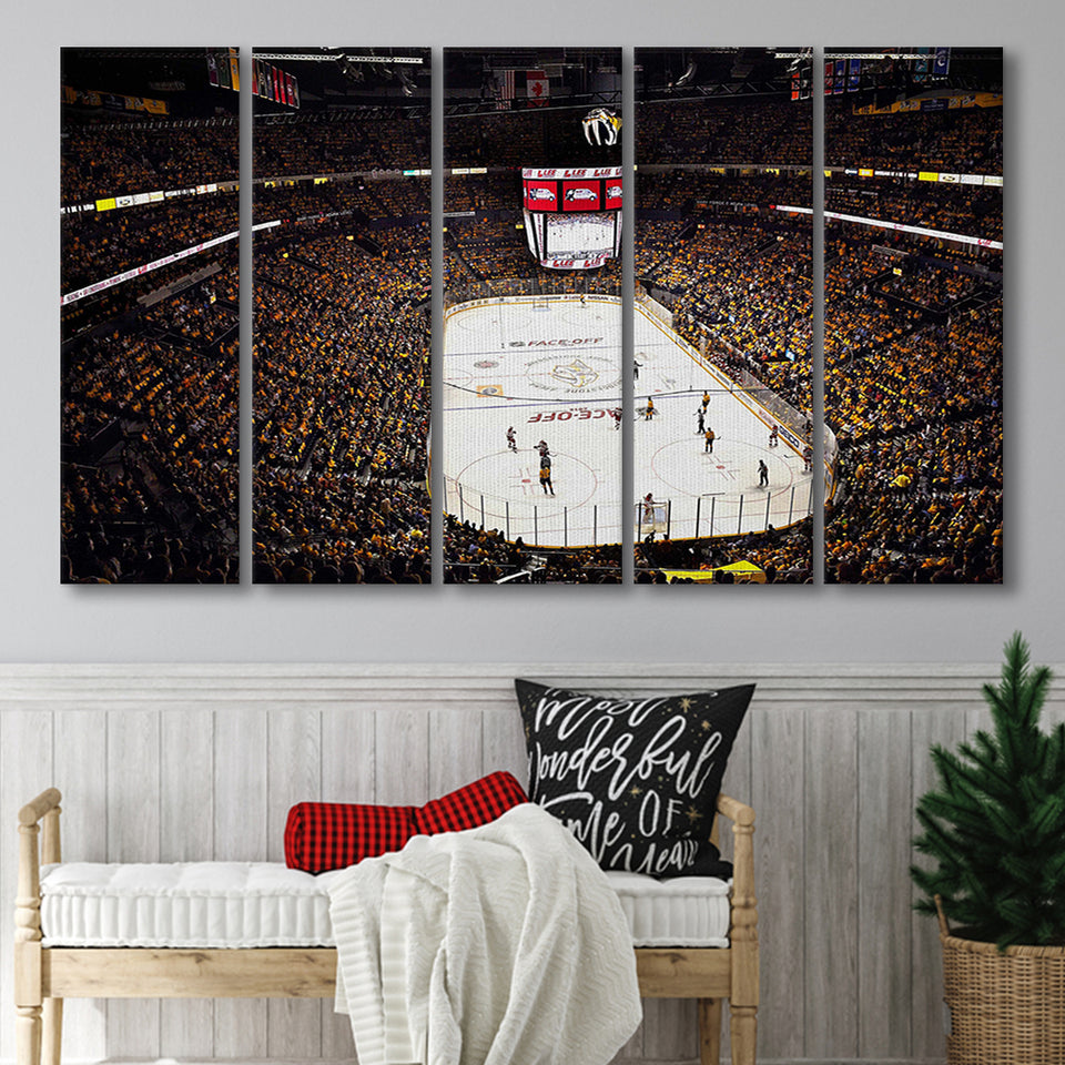 Bridgestone Arena Nashville, Stadium Canvas, Sport Art, Gift for him, Multi Panels B, Canvas Prints Wall Art Decor