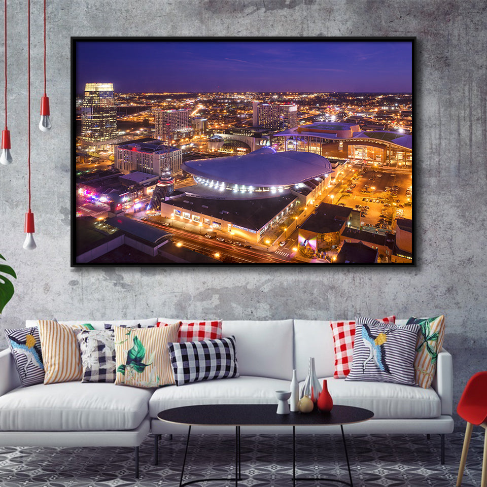 Bridgestone Arena, Stadium Canvas, Sport Art, Gift for him, Framed Canvas Prints Wall Art Decor, Framed Picture