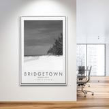 Bridgetown Barbados Black And White Art Framed Canvas Prints Wall Art Home Decor, Floating Frame