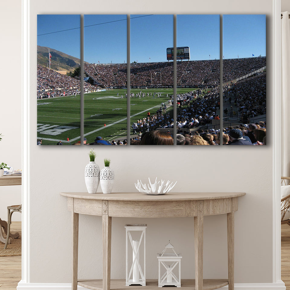 Brigham Young University Cougars Stadium Canvas Prints Lavell Edwards Stadium,Multi Panels B,Sport Stadium Art Prints, Fan Gift
