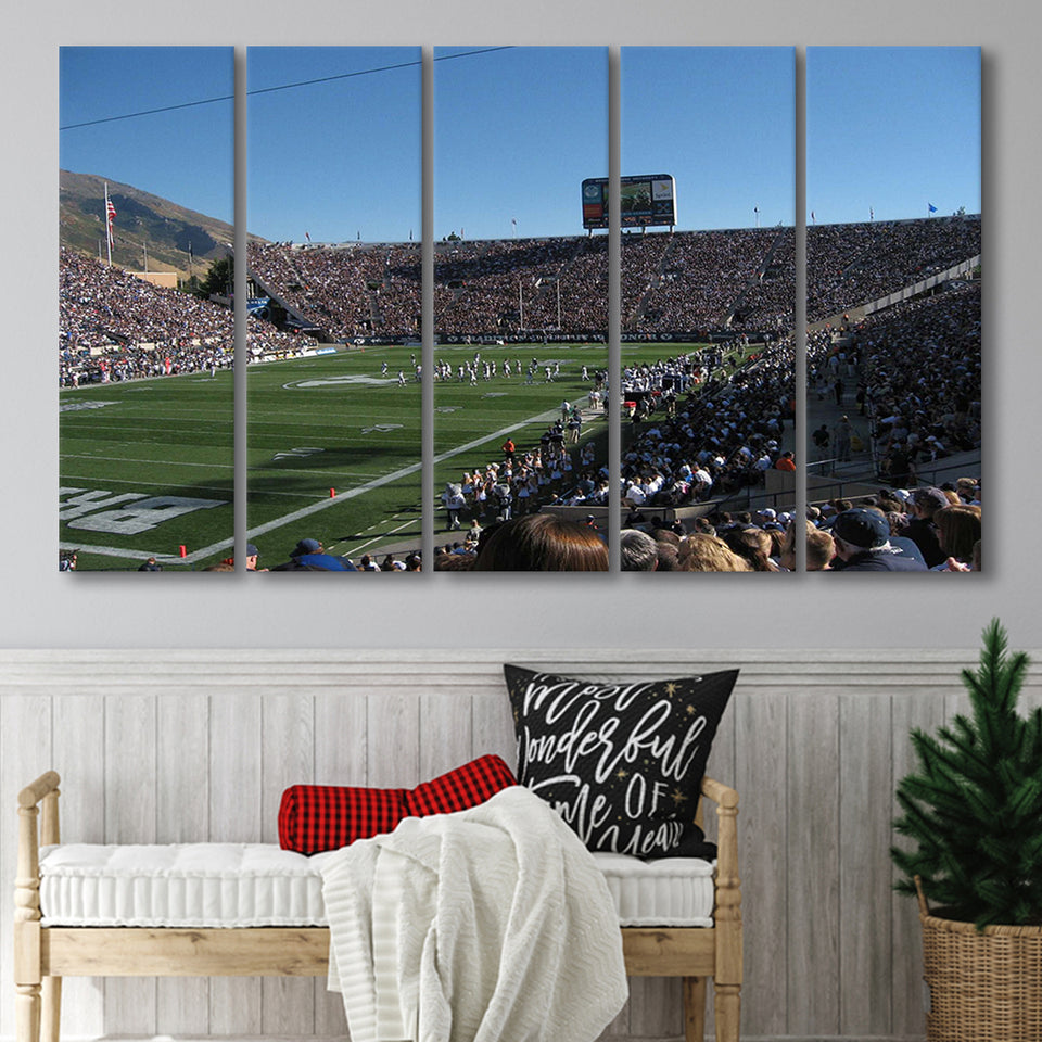 Brigham Young University Cougars Stadium Canvas Prints Lavell Edwards Stadium,Multi Panels B,Sport Stadium Art Prints, Fan Gift