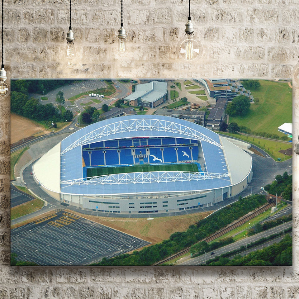 Brighton  Hove Albion Stadium Canvas Prints Falmer Stadium Aerial,Sport Stadium Art Prints, Fan Gift, Wall Decor