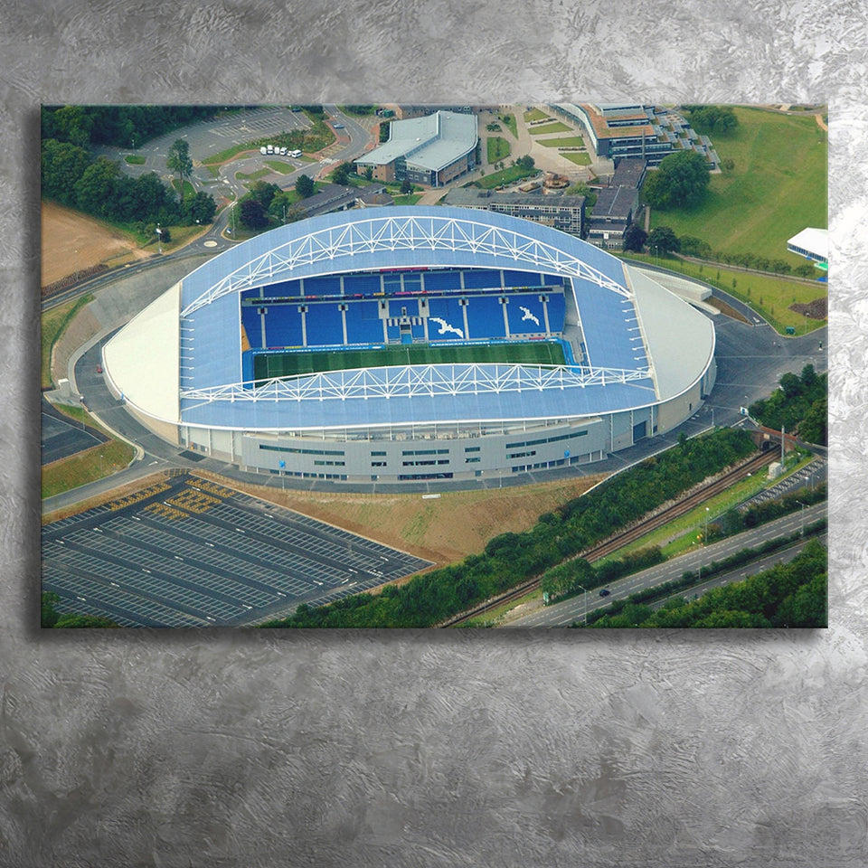 Brighton  Hove Albion Stadium Canvas Prints Falmer Stadium Aerial,Sport Stadium Art Prints, Fan Gift, Wall Decor