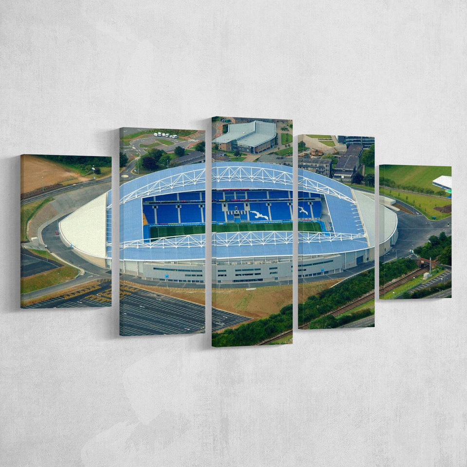 Brighton  Hove Albion Stadium Canvas Prints Falmer Stadium Aerial,Multi Panels,Sport Stadium Art Prints, Fan Gift