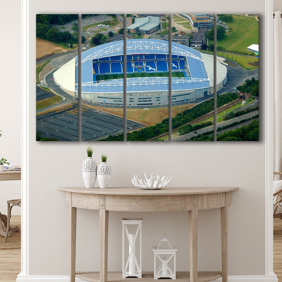 Brighton  Hove Albion Stadium Canvas Prints Falmer Stadium Aerial,Multi Panels B,Sport Stadium Art Prints, Fan Gift