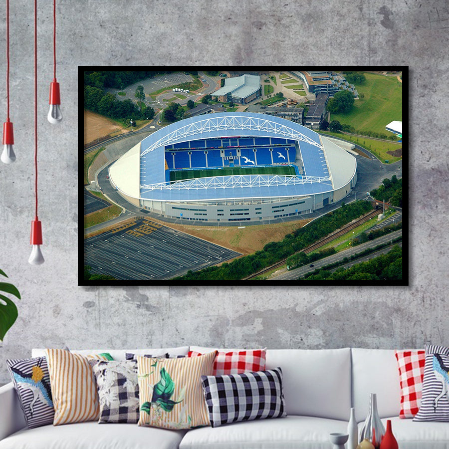 Brighton  Hove Albion Stadium Art Prints Falmer Stadium Aerial,Sport Stadium Art Prints, Fan Gift, Wall Decor