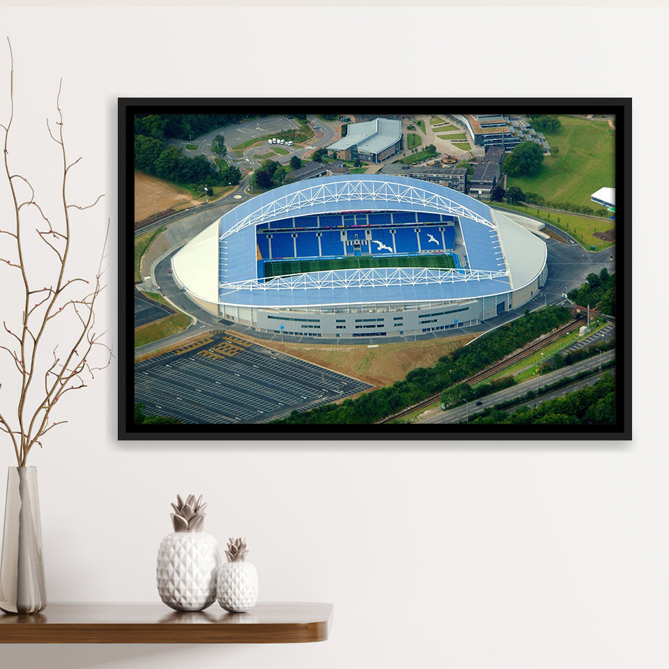 Brighton  Hove Albion Stadium Framed Canvas Prints Falmer Stadium Aerial,Sport Stadium Art Prints, Fan Gift