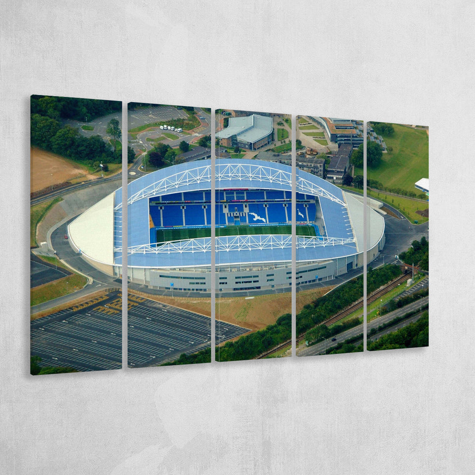 Brighton  Hove Albion Stadium Canvas Prints Falmer Stadium Aerial,Multi Panels B,Sport Stadium Art Prints, Fan Gift