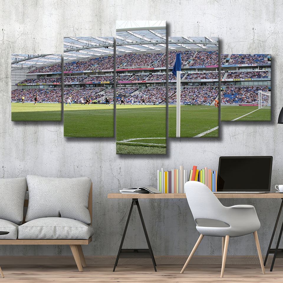 Brighton  Hove Albion Stadium Canvas Prints Falmer Stadium Wall Art,Multi Panels,Sport Stadium Art Prints, Fan Gift
