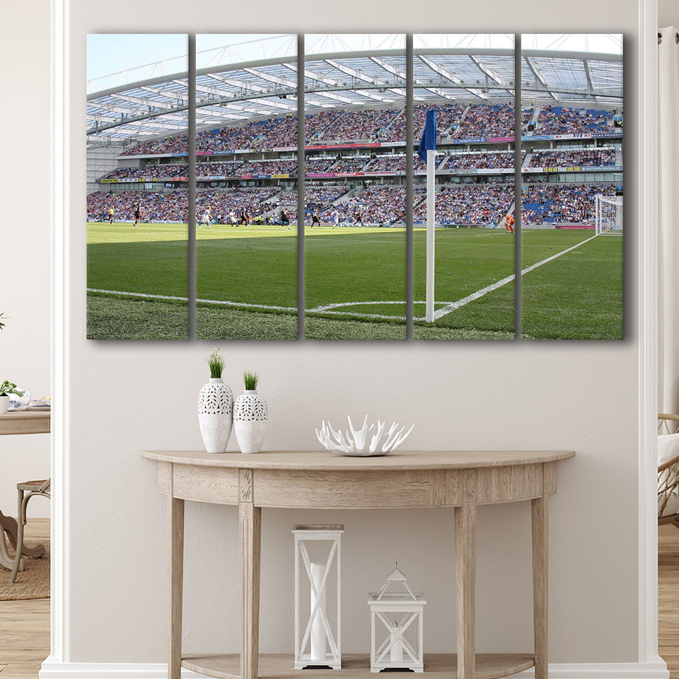 Brighton  Hove Albion Stadium Canvas Prints Falmer Stadium Wall Art,Multi Panels B,Sport Stadium Art Prints, Fan Gift