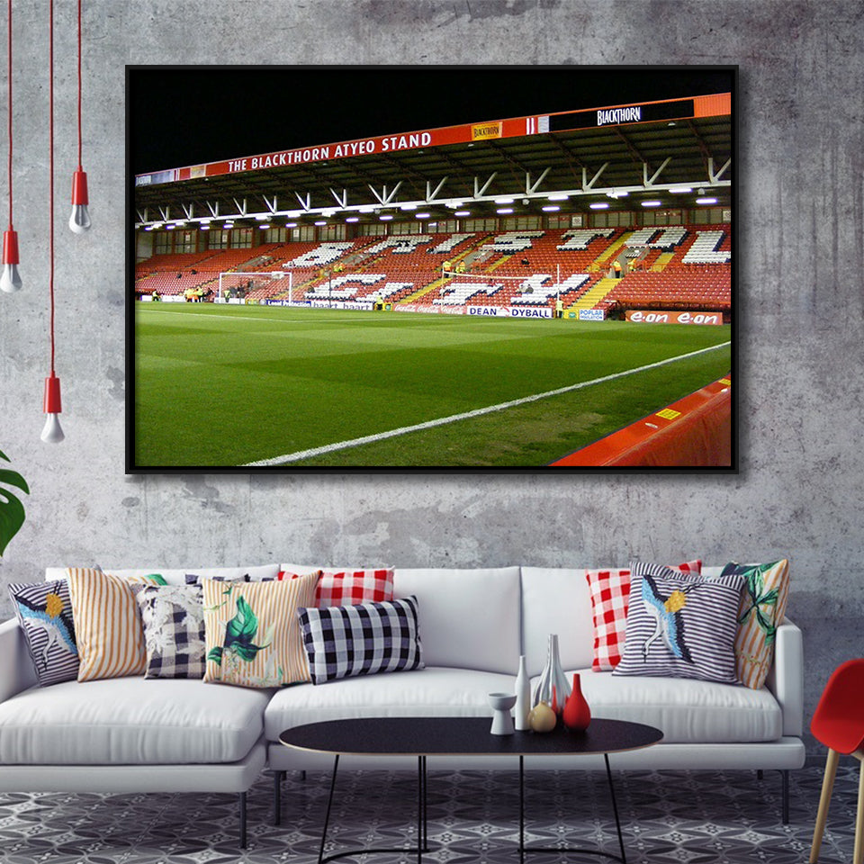 Bristol City Stadium Framed Canvas Prints Ashton Gate Stadium Wall Art,Sport Stadium Art Prints, Fan Gift