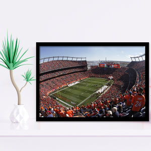 Broncos Stadium at Mile High, Stadium Canvas, Sport Art, Gift for him, Framed Art Prints Wall Art Decor, Framed Picture