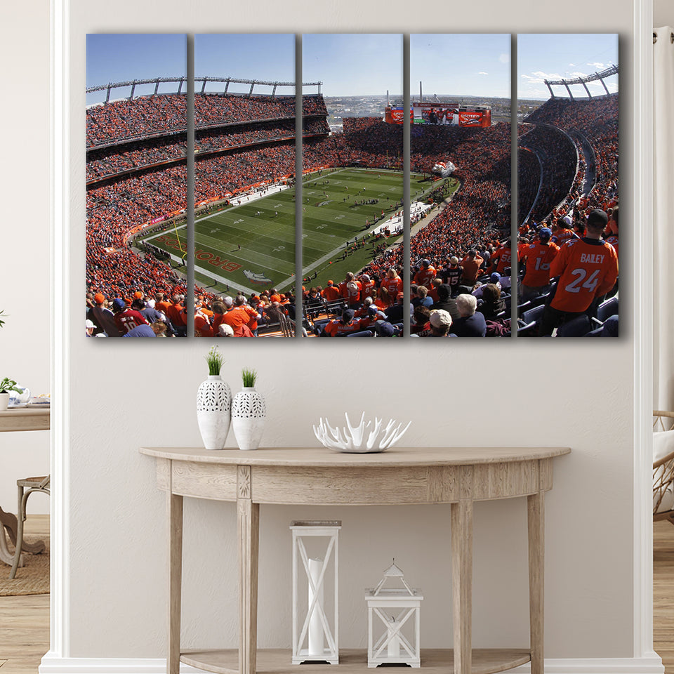 Broncos Stadium at Mile High, Stadium Canvas, Sport Art, Gift for him, Multi Panels B, Canvas Prints Wall Art Decor