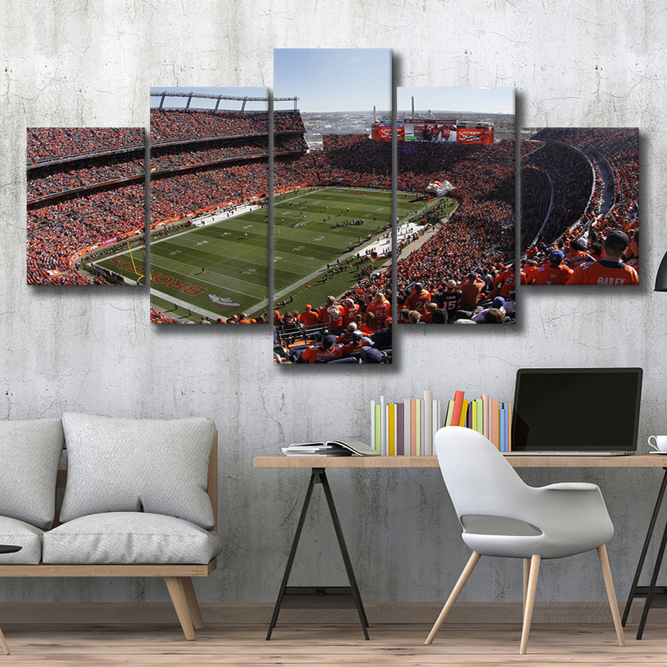 Broncos Stadium at Mile High, Stadium Canvas, Sport Art, Large Canvas, Multi Panels, Canvas Prints Wall Art Decor