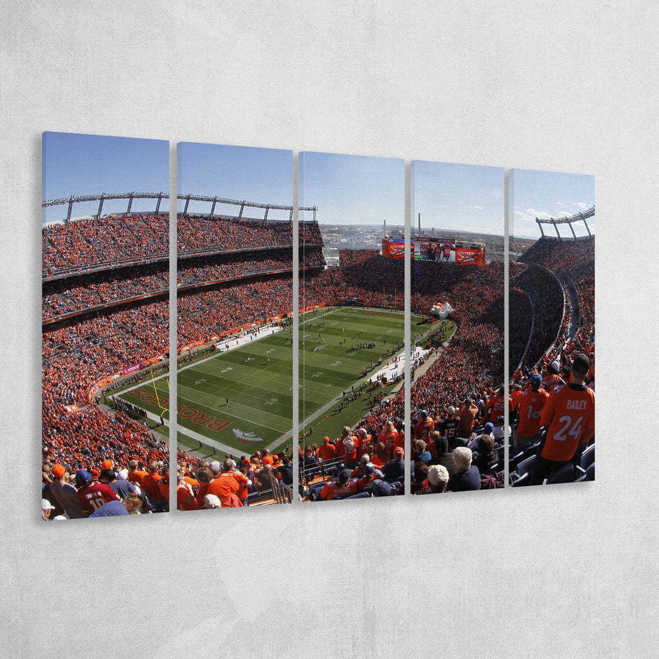Broncos Stadium at Mile High, Stadium Canvas, Sport Art, Gift for him, Multi Panels B, Canvas Prints Wall Art Decor