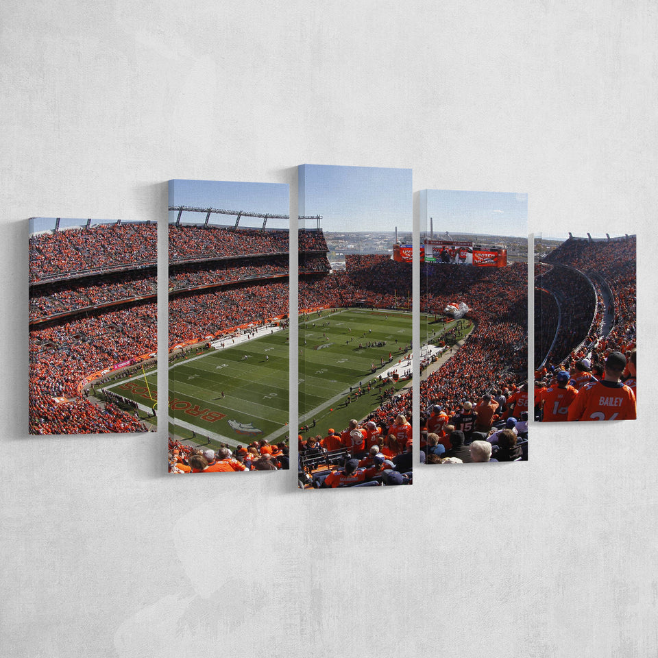 Broncos Stadium at Mile High, Stadium Canvas, Sport Art, Large Canvas, Multi Panels, Canvas Prints Wall Art Decor
