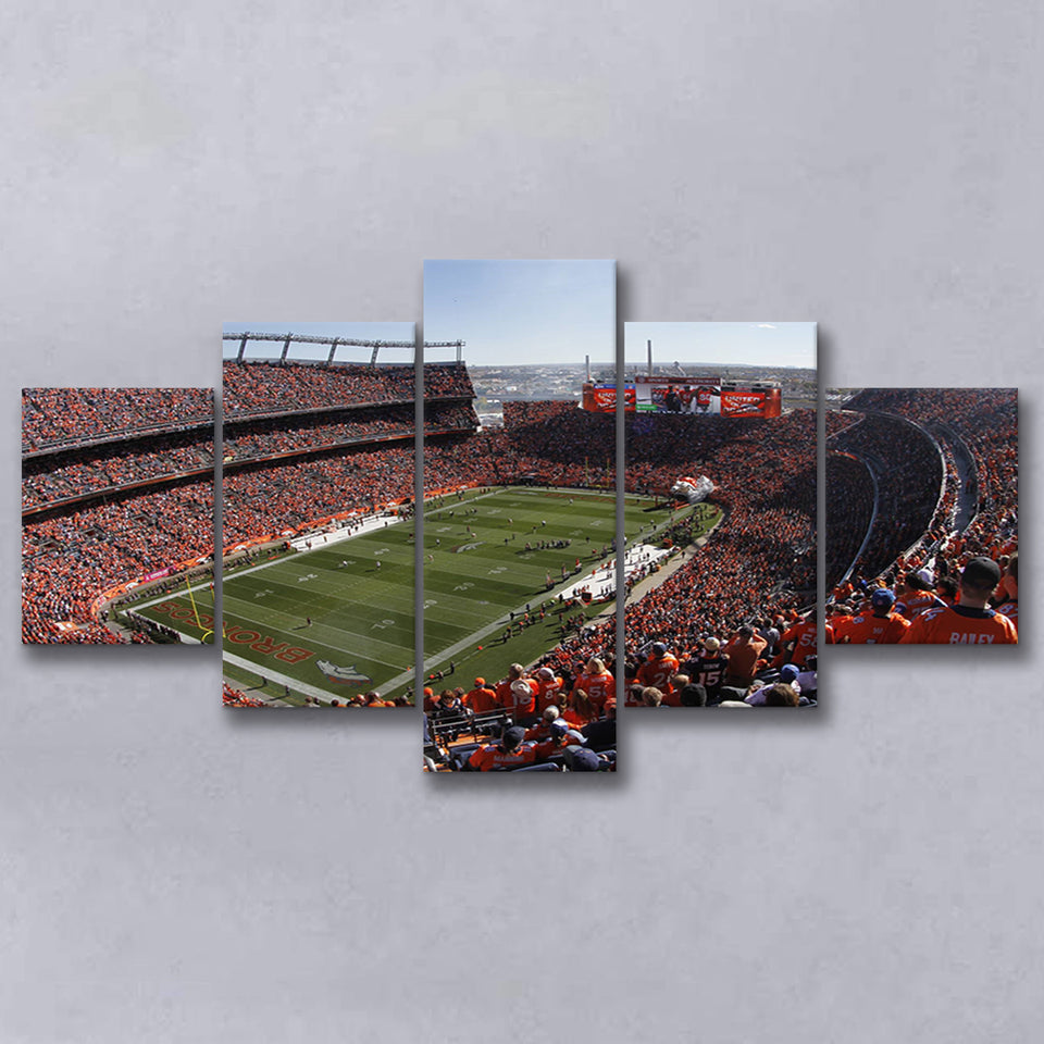 Broncos Stadium at Mile High, Stadium Canvas, Sport Art, Large Canvas, Multi Panels, Canvas Prints Wall Art Decor