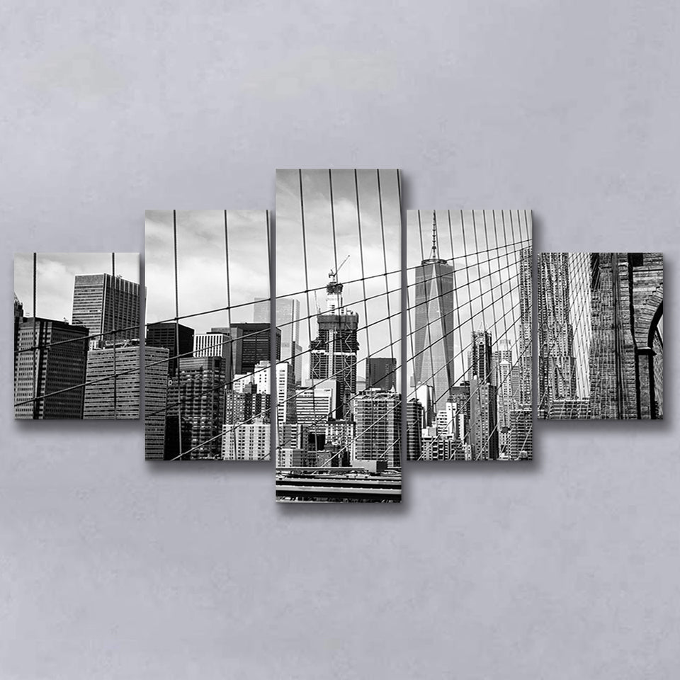 Brooklyn Bridge Art New York City Bridge Large Canvas Prints Multi Panels Wall Art Prints Home Decor