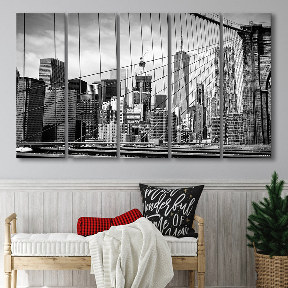 Brooklyn Bridge Art New York City Bridge Extra Large Canvas Prints Multi Panels B Wall Art Prints Home Decor