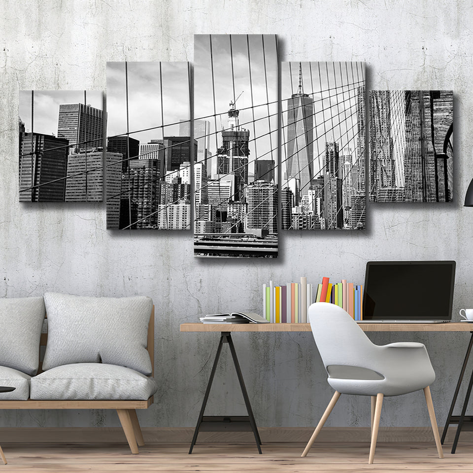 Brooklyn Bridge Art New York City Bridge Large Canvas Prints Multi Panels Wall Art Prints Home Decor